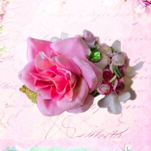 Handmade -Millinery Romantic Rose Hair Clip